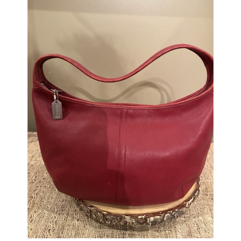 Vintage Coach 9219 Vintage Cherry Red Leather Ergo Hobo Bag Perfect Condition
